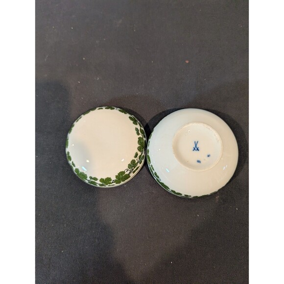 Meissen Green Ivy Covered Trinket Box – 19th Century – First Quality - Picture 4 of 7
